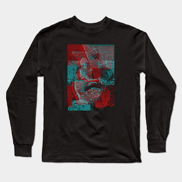 Digital Glitch Art Cursed Internet Image Design #2 Long Sleeve T-Shirt by MrBenny